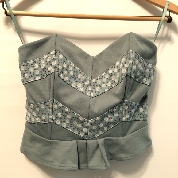 Blue and floral corset - Picture 1 of 4